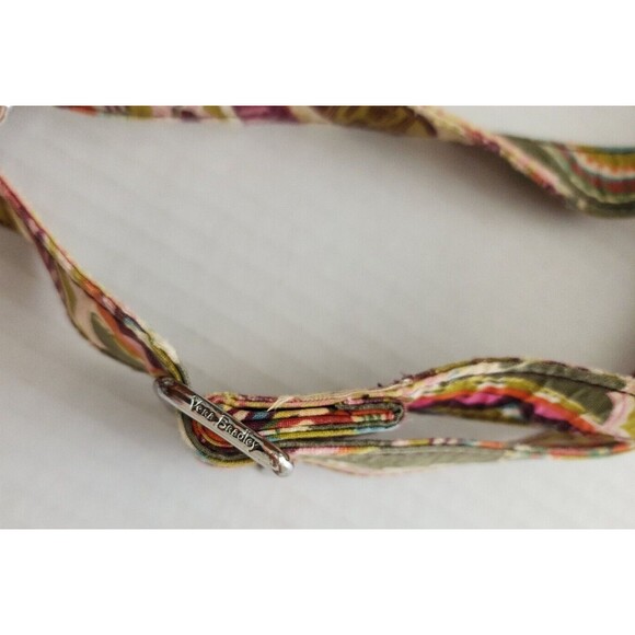 Vera Bradley Quilted Boho Crossbody Bag Green Pink Paisley Adjustable Strap - Picture 9 of 11